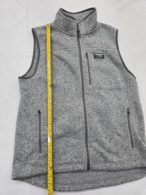 L.L.Bean Men's Gray Fleece Vest M Slightly Fitted Zipper