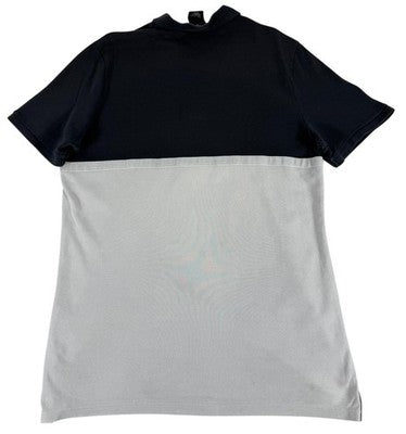 Nike Black White Color Block Polo Shirt Men's L Short Sleeve Cotton