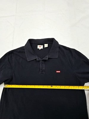 Levi's Men's Black Short Sleeve Polo Shirt L Cotton Logo