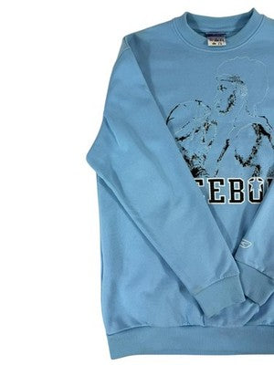 Reebok Light Blue Crewneck Fleece Sweatshirt Medium Men