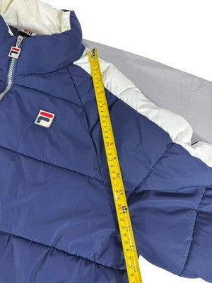 Fila Men's Navy Blue Puffer Jacket Size L Vintage Winter