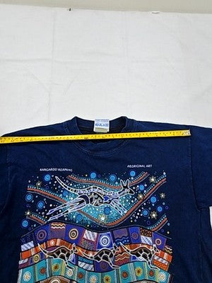 Gooses Aboriginal Art T-Shirt Navy M 100% Cotton