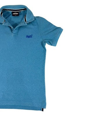 Superdry Men's Small Royal Blue Cotton Polo Shirt