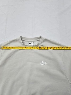Nike Men's Grey L Crewneck Fleece Sweatshirt Swoosh