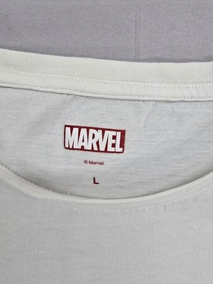Marvel Graffiti Crew Neck T-Shirt White Cotton Size L