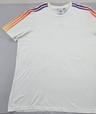 Adidas Originals Men's XL White 3-Stripes Cotton T-Shirt