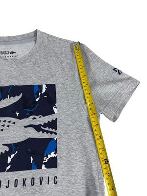 Lacoste Novak Djokovic Tennis T-Shirt XS Grey Crewneck Cotton