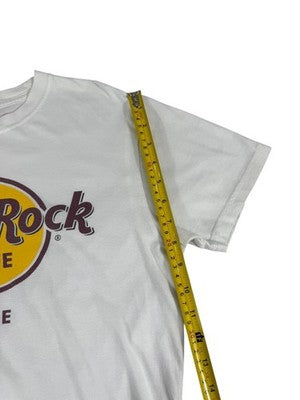 Hard Rock Cafe Rome Skyline Women's Small White T-Shirt Vintage