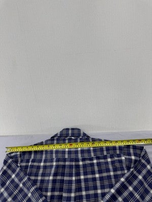 Tommy Hilfiger Men's Navy White Plaid Long Sleeve Cotton Button-Down M