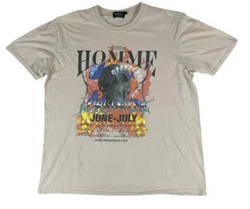 Boohoo Man Cream Skull Graphic T-Shirt M Regular Fit