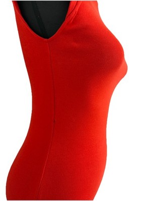 Zara Basic Women Small Red Body Con Dress Cap Sleeves