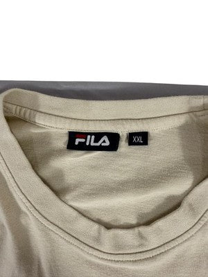 Fila Men's Beige XXL Cotton Short Sleeve Crewneck Logo T-Shirt