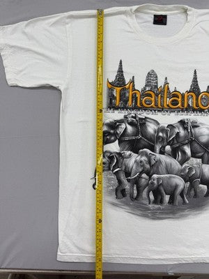 SP Super Vintage Thailand Elephant T-Shirt Men XL White Cotton