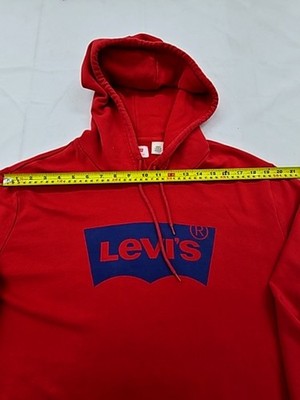 Levi's Red Hoodie Men's XL Cotton Blend Pullover Relaxed Fit