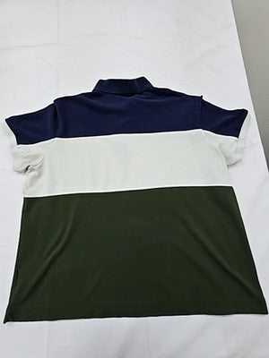 Lacoste Men's 3XL Navy White Green Colorblock Polo Cotton France (Stained)