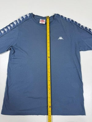 Kappa Blue Logo Tape Jersey Cotton T-Shirt S Short Sleeve Crew Neck