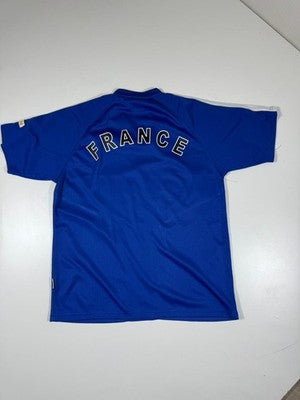 Just B Blue Mesh Football Jersey Tee XXL Polyester V Neck Raglan Pullover