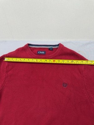 Chaps Red XL Cotton Herringbone Crewneck Pullover Sweater Men