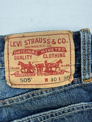 Levi's 505 Men's 30x32 Medium Wash Straight Fit Stretch Jeans