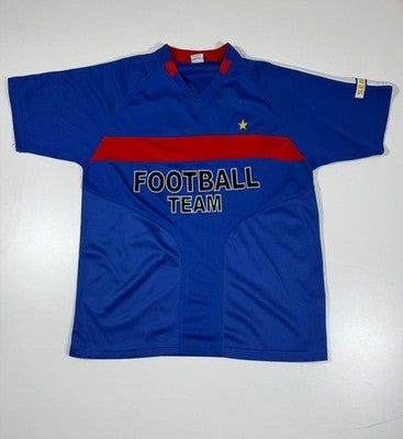 Just B Blue Mesh Football Jersey Tee XXL Polyester V Neck Raglan Pullover
