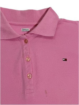 Tommy Hilfiger Men's Golf Polo Shirt L Classic Pink Cotton Short Sleeve Casual