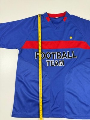Just B Blue Mesh Football Jersey Tee XXL Polyester V Neck Raglan Pullover
