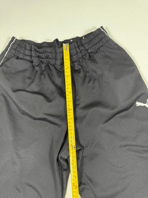Puma Black Track Pants L Elastic Waist Cuffed Polyester Drawstring Solid