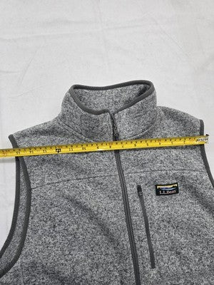 L.L.Bean Men's Gray Fleece Vest M Slightly Fitted Zipper