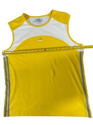 Adidas Women's L Yellow White Athletic Tank Top Sleeveless