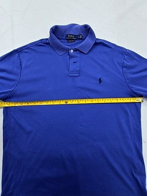 Polo Ralph Lauren Royal Blue Cotton Polo Shirt L Custom Slim Fit Short Sleeve
