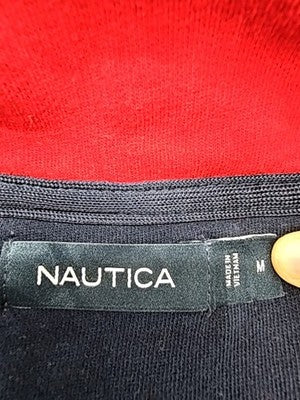 Nautica Men's M Red Quarter Zip Fleece Pullover Mock Neck