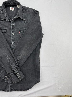 Levi's Men's Black Denim Long Sleeve Western Shirt S