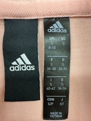 Adidas Women's Pink Full Zip Fleece Hoodie S Regular 3-Stripes