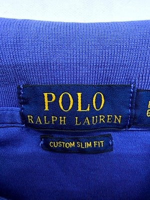 Polo Ralph Lauren Royal Blue Cotton Polo Shirt L Custom Slim Fit Short Sleeve