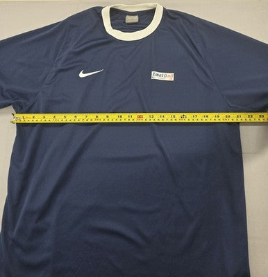 Nike Crew Neck Short Sleeve T-Shirt Men's Size L Navy White Trim