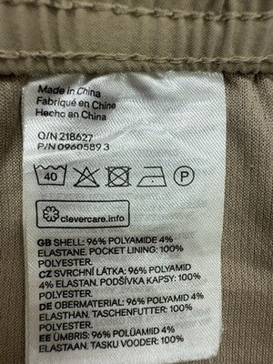 H&M Hombres Beige Utility Cargo Pantalones Slim Fit Talla M Cordón Elástico