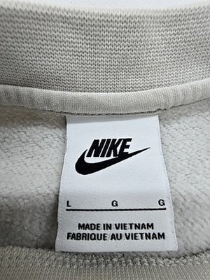 Nike Men's Grey L Crewneck Fleece Sweatshirt Swoosh
