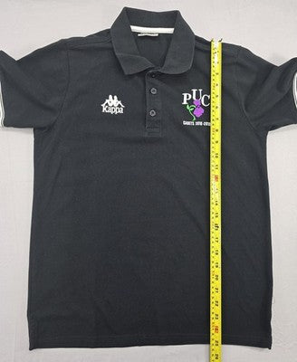Kappa Black Cotton Polo Shirt Men's M Short Sleeve Embroidered Logo