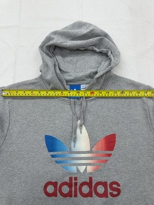 Adidas Essentials Big Logo Grey Hoodie XL Men French Terry