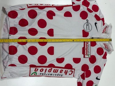 Nike XL Tour De France Polka Dot Cycling Jersey White Red Long Sleeve