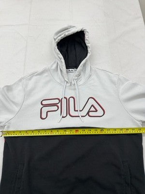 Fila Men's Color Block Pullover Hoodie L Grey/Black/Red