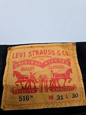 Levi's 516 Slim Straight Black Jeans W31 L30 Men's