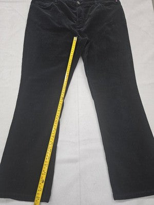 Chaps Madden Straight Corduroy Pants Black Petite 14P Slimming