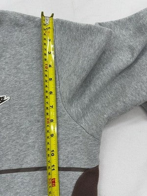 Nike Men's M Grey Striped Full-Zip Fleece Hoodie Sportswear