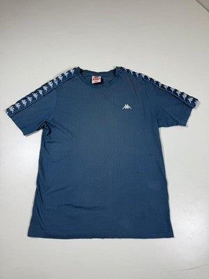Kappa Blue Logo Tape Jersey Cotton T-Shirt S Short Sleeve Crew Neck
