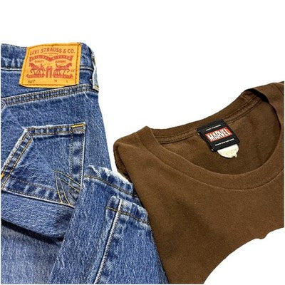 Levi's 507 Button Fly W29Xl30 With Vintage Marvel Punisher T-Shirt Iconic Skull
