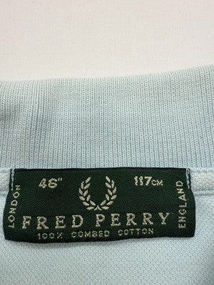 Fred Perry Boys Light Blue Waffle Polo Shirt Size 14/16 Regular
