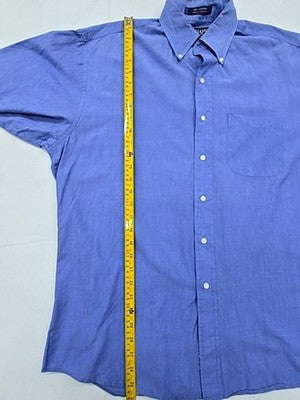 Chaps Ralph Lauren Men's Blue Striped Cotton Dress Shirt 16 34/35 N/S
