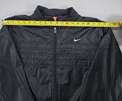 Nike Men's Black Track Jacket Large Full Zip Polyester