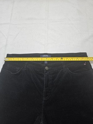 Chaps Madden Straight Corduroy Pants Black Petite 14P Slimming